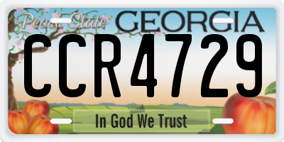 GA license plate CCR4729