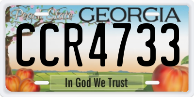 GA license plate CCR4733