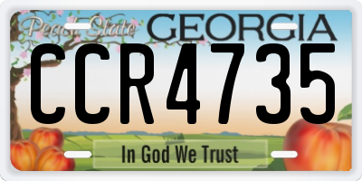 GA license plate CCR4735