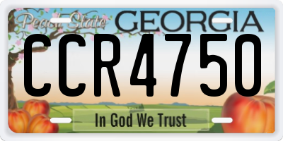 GA license plate CCR4750