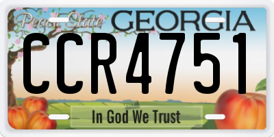 GA license plate CCR4751