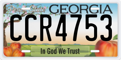 GA license plate CCR4753