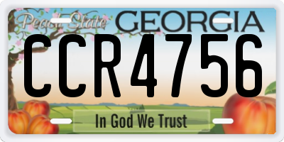GA license plate CCR4756