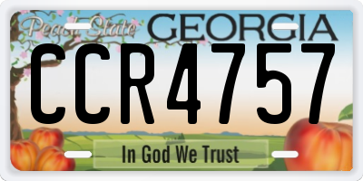 GA license plate CCR4757