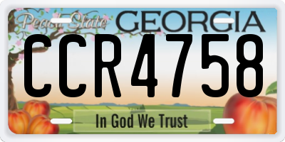 GA license plate CCR4758