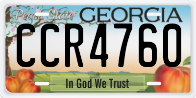 GA license plate CCR4760
