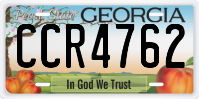 GA license plate CCR4762