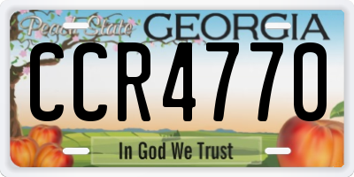 GA license plate CCR4770