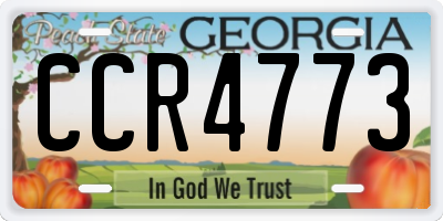 GA license plate CCR4773