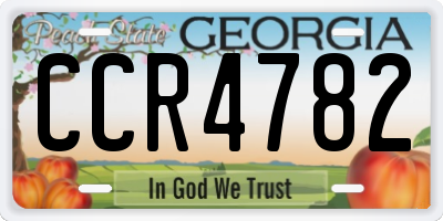 GA license plate CCR4782