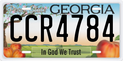 GA license plate CCR4784