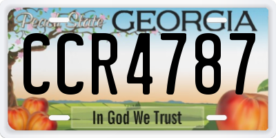 GA license plate CCR4787
