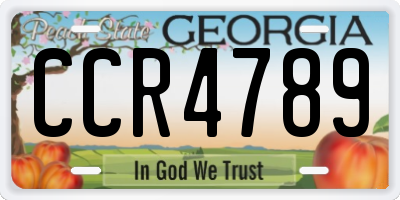 GA license plate CCR4789
