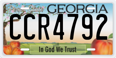 GA license plate CCR4792
