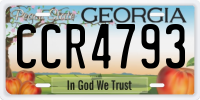 GA license plate CCR4793
