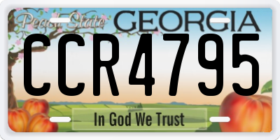 GA license plate CCR4795