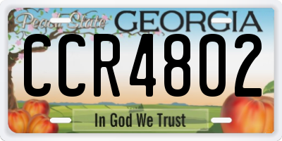 GA license plate CCR4802