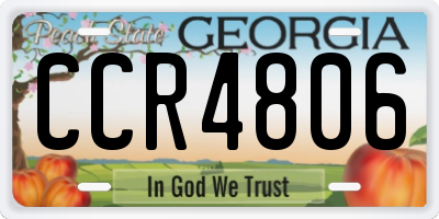 GA license plate CCR4806