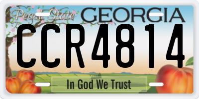 GA license plate CCR4814