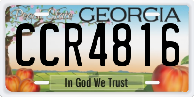 GA license plate CCR4816