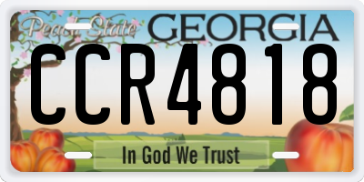 GA license plate CCR4818