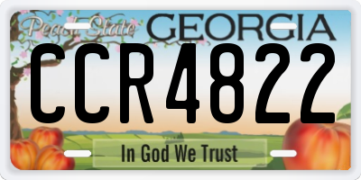 GA license plate CCR4822