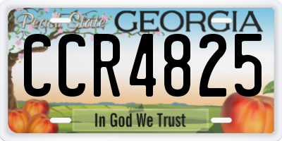 GA license plate CCR4825