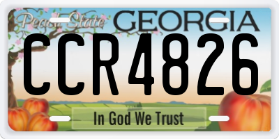 GA license plate CCR4826
