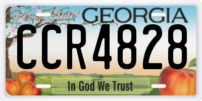 GA license plate CCR4828