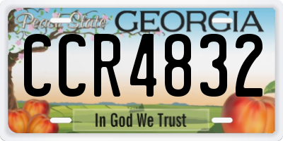 GA license plate CCR4832