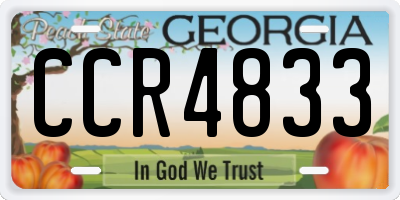 GA license plate CCR4833