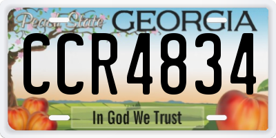 GA license plate CCR4834