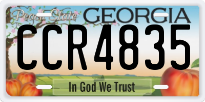GA license plate CCR4835