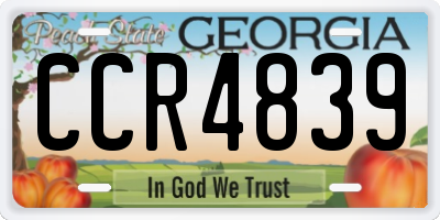 GA license plate CCR4839