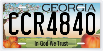 GA license plate CCR4840