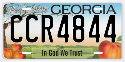 GA license plate CCR4844