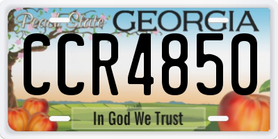 GA license plate CCR4850