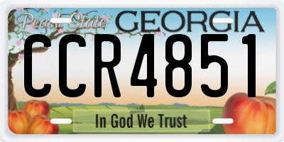 GA license plate CCR4851