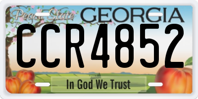 GA license plate CCR4852