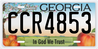 GA license plate CCR4853
