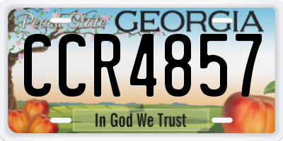 GA license plate CCR4857