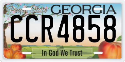 GA license plate CCR4858