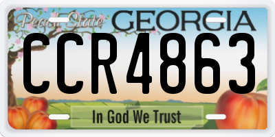 GA license plate CCR4863