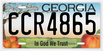 GA license plate CCR4865