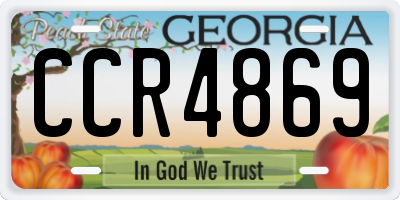 GA license plate CCR4869