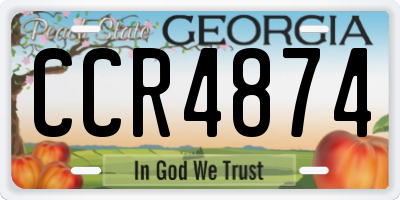 GA license plate CCR4874