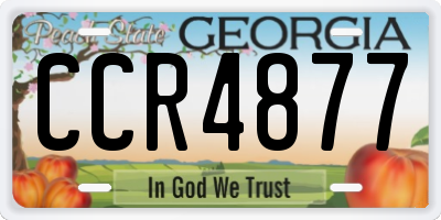 GA license plate CCR4877