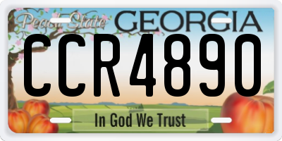 GA license plate CCR4890
