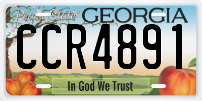 GA license plate CCR4891