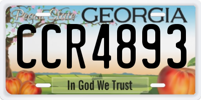 GA license plate CCR4893